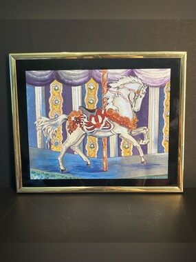 Carousel Horse Framed Art Print Picture Wall Decor